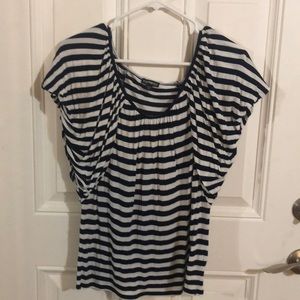Navy and white stripped tee